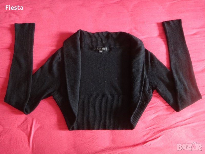 Къса черна жилетка Amisu, снимка 1