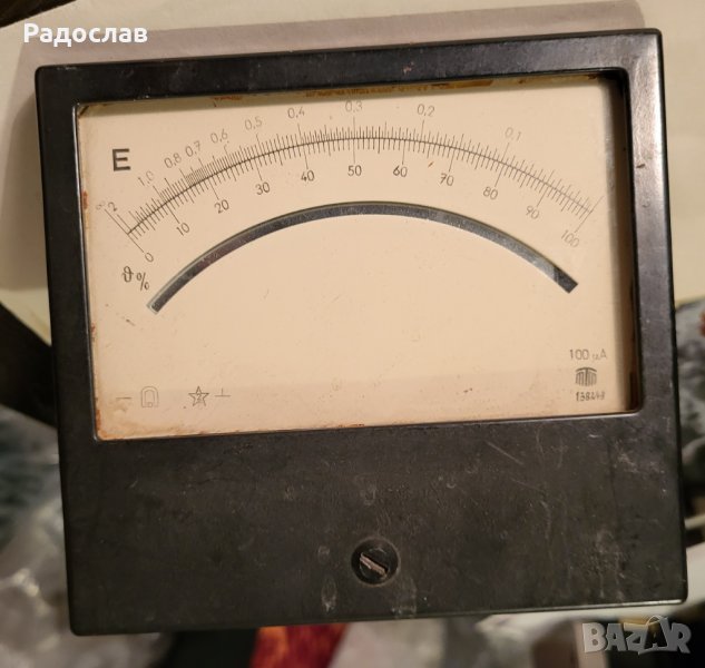 Голям панелен микроамперметър 100 микроампера  за ремонт, снимка 1