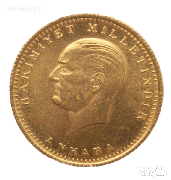 Златна монета 100 куруша Ататюрк, снимка 1