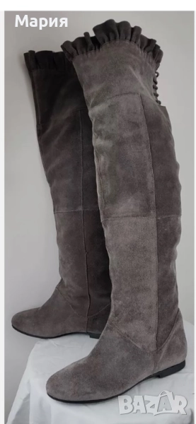 Дамски ботуши естествен велур, снимка 1