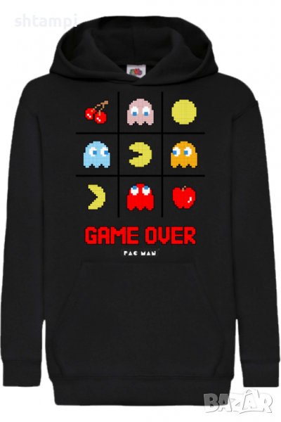 Детски Суитчър/Суитшърт PacMan Game Over,Super Mario,Игра,Подарък,Изненада,Забавление,Рожден Ден, снимка 1
