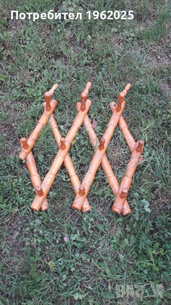 Старинна Дървена Закачалка за стена, снимка 1