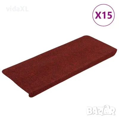 vidaXL Самозалепващи стелки за стълби, 15 бр, 65x24,5x3,5 см, червени（SKU:343480）, снимка 1