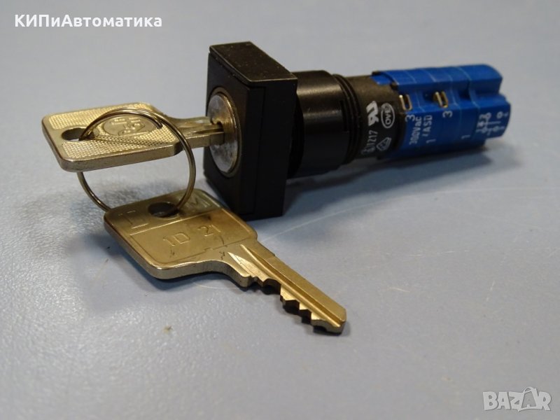 бутон с ключ RAFI 1.15108 keylock switch 250V AC 4A, снимка 1