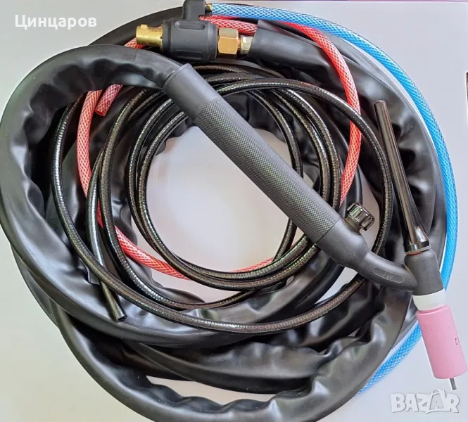 Аргон шланг Тиг-Виг с механичен кран, водно охлаждаем,гъвкава глава , снимка 1