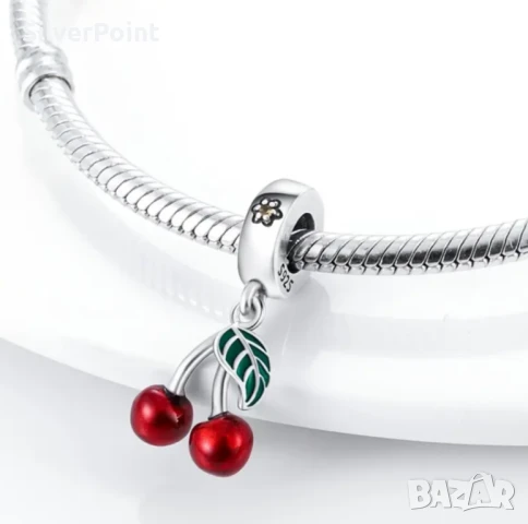 Сребърен талисман за Пандора Черешки 🍒 