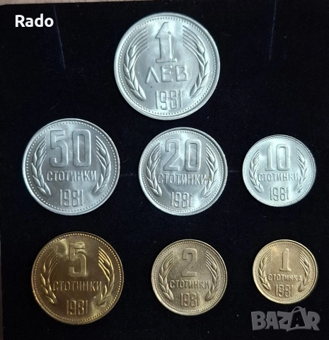 Пълен лот от Нови Монети 1981година 
