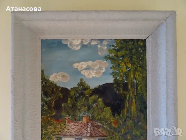 Р. ПЕТРОВ картина "Пейзаж от Рибарица" масло 1960 г, снимка 3 - Картини - 55964475