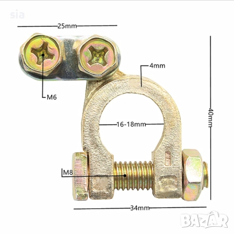 Клеми за акумулатор, 2бр, снимка 2 - Аксесоари и консумативи - 48308755