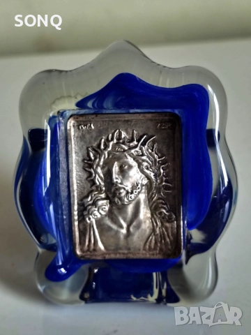 Сребърна иконка 925 Стъклена Поставка