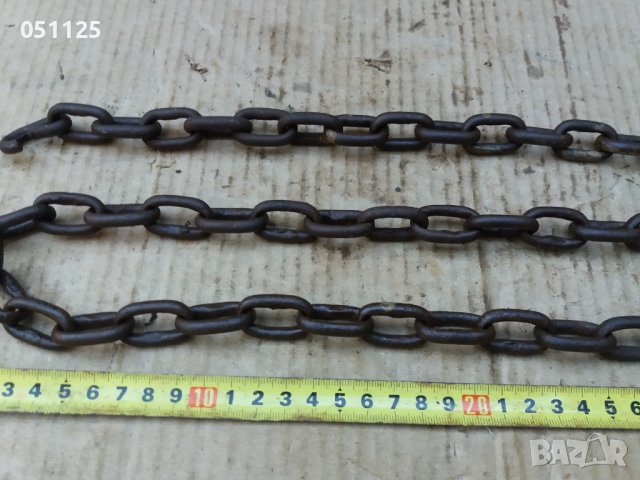 масивен стоманизиран синджир, окова 130 см, снимка 5 - Антикварни и старинни предмети - 37273349