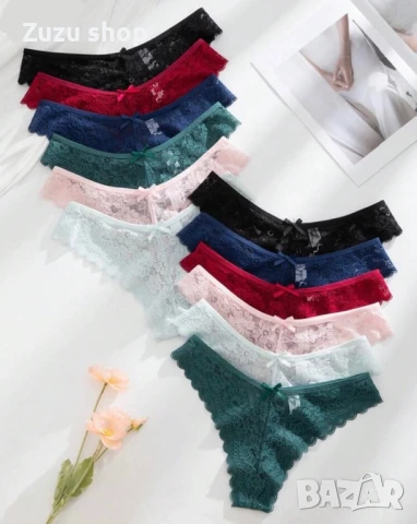 Комплект 12 броя дантелени бикини, снимка 8 - Бельо - 50813949