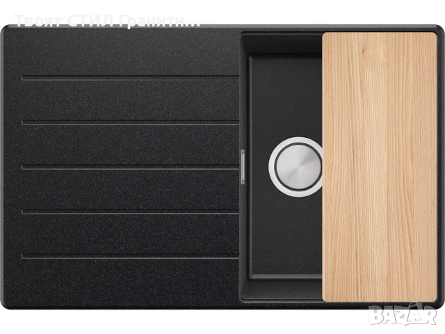 Графит кухненска гранитна мивка Копенхаген 780х500 Top 45, снимка 9 - Мивки - 51139978