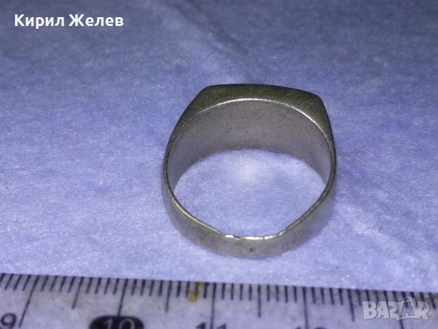 Стар АНГЛИЙСКИ СРЕБЪРЕН РЕТРО АРТ ПРЪСТЕН ОКСИДИРАНО СРЕБРО 925 с РЪЧНО ШЛИФОВАН ЧЕРЕН АХАТ 40628, снимка 9 - Пръстени - 42644202