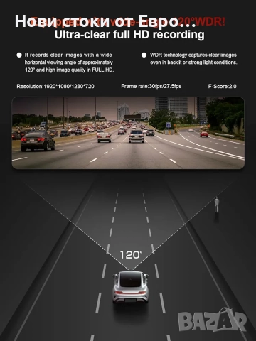 Akeeyo-P1 предна видеокамера за автомобил, 1080P WiFi, снимка 5 - Други - 52323038