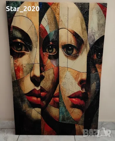 Светеща картина с LED осветление - две лица