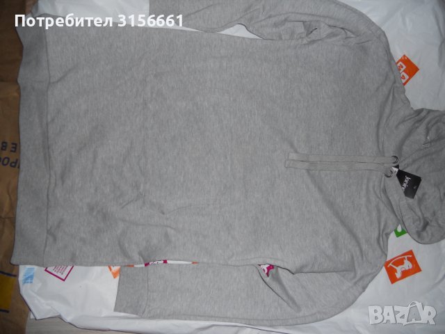 ХИТ!!! Дамски спортен суитчер с качулка и преден голям джоб в сиво   р-р М/ Л ХЛ ХХЛ, снимка 5 - Спортни екипи - 38571761