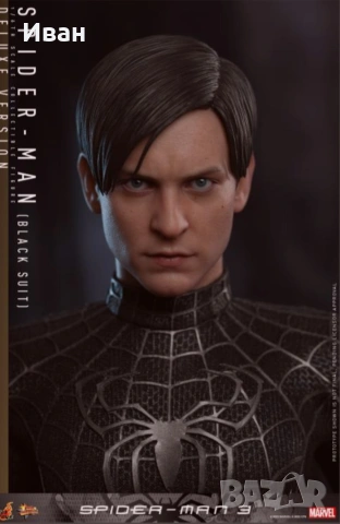 Hot Toys Spider-Man 3 (Black Suit) Deluxe 1/6th/ Спайдър - мен симбиотичен лукс издание, снимка 6 - Колекции - 47223401