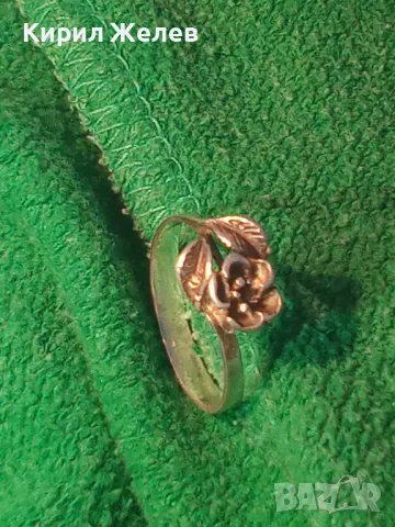 СТАРИНЕН ФЛОРАЛЕН СРЕБЪРЕН ПРЪСТЕН РОЗА СРЕБРО ВИСОКА ПРОБА МАЙСТОРСКА РЪЧНА ИЗРАБОТКА 45540, снимка 12 - Антикварни и старинни предмети - 46266841