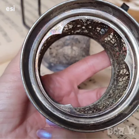 Руски посребрени антикварни стакани Филигран -, снимка 4 - Нумизматика и бонистика - 50374757
