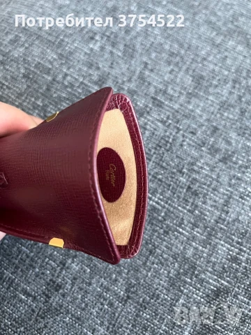 Оригинален Калъф за очила Cartier, цвят бордо, автентичен, употребяван, снимка 5 - Слънчеви и диоптрични очила - 51067140