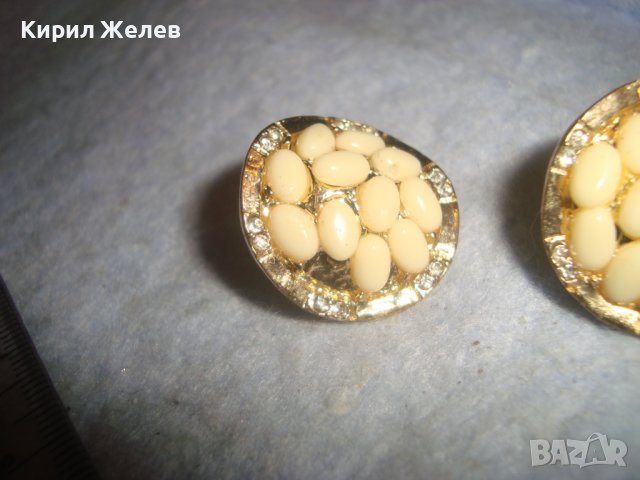 КРАСИВИ ПОЗЛАТЕНИ СТАРИ ВИНТИДЖ - АРТ ОБЕЦИ 29499, снимка 4 - Обеци - 37715842