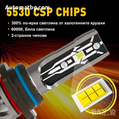 Комплект диодни крушки Automat, H1, DC 12V, 35W, 6000K, 2броя, снимка 5 - Аксесоари и консумативи - 38194649
