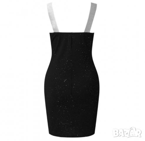 Черна рокля с блестящи частици, снимка 3 - Комплекти - 26464296