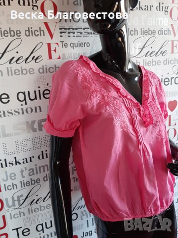 Розова блузка, снимка 3 - Тениски - 29325618