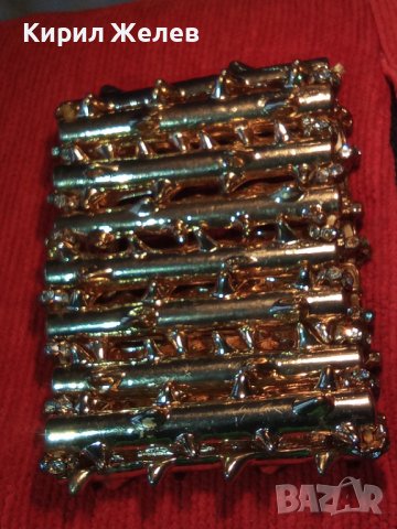 ПОЗЛАТЕНА с КРАСИВИ КАМЪНИ ЦИРКОН АРТ ГРИВНА 14401, снимка 9 - Гривни - 29628788