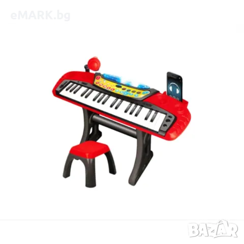 Детска йоника със звукови ефекти, микрофон, седалка и свързване към телефон, снимка 3 - Музикални играчки - 48344909