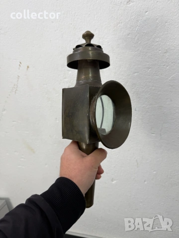 Автентичен месингов фенер за карета / файтон. №7824, снимка 2 - Антикварни и старинни предмети - 53069410