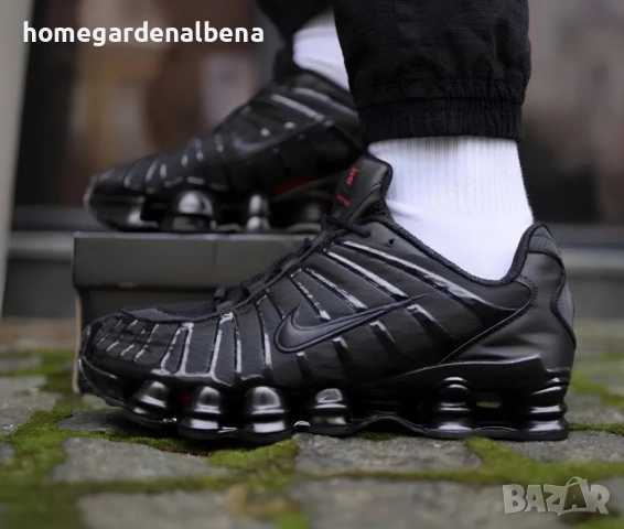 Мъжки маратонки Nike Shox TL — изцяло черни — пружинираща подметка, снимка 2 - Детски маратонки - 54234870