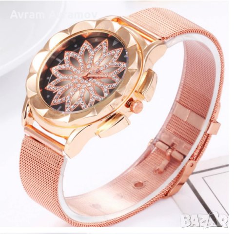 Дамски часовник с кристали-метална верижка., снимка 6 - Дамски - 29648483