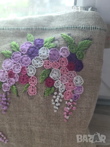 Ленена чанта (плик)с ръчна бродерия , снимка 5 - Чанти - 54174666