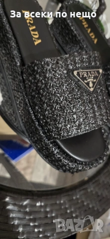 Prada Дамски Черни Високи Чехли Прада Код E1311, снимка 2 - Чехли - 54141942