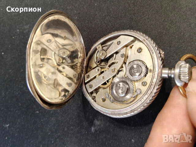 Швейцарски СРЕБЪРЕН джобен часовник 1900г. - 10 РУБИНА - ПРОМОЦИЯ, снимка 10 - Джобни - 51648205