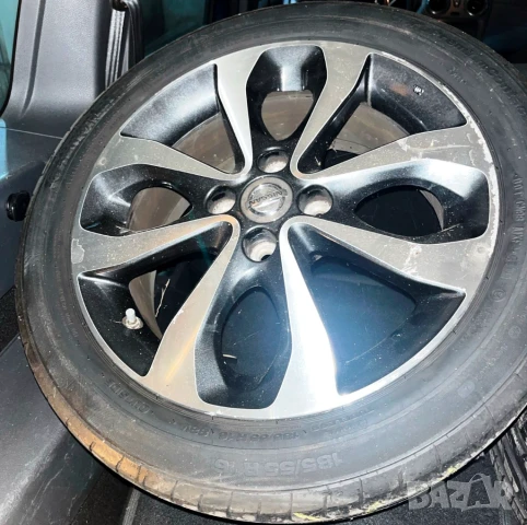 НИСАН NISSAN ОРИГИНАЛНИ 4бр 16" алуминиеви джанти + летни гуми 185/55/16, снимка 3 - Гуми и джанти - 50855996