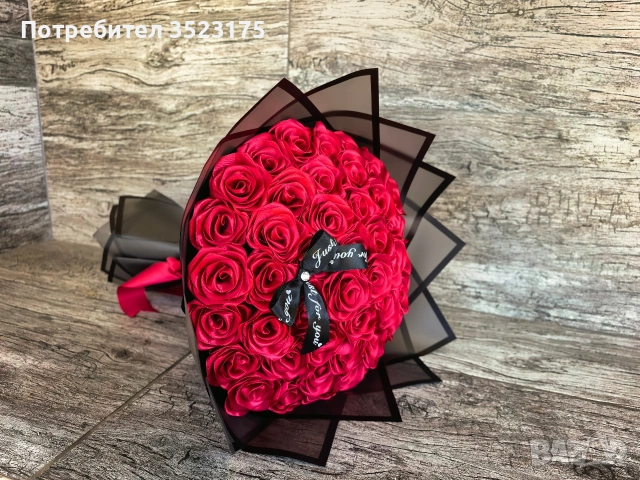 Букети от сатенени рози , снимка 5 - Други - 54346385