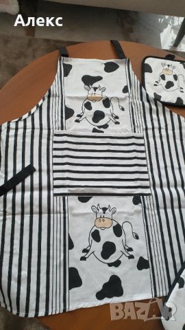 Комплект- кухненска престилка, ръкавица, ръкохватка, панер за хляб., снимка 4 - Аксесоари за кухня - 38483285