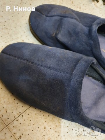 домашни мъжки чехли пантофи 43 номер, цвят тъмно синьо., снимка 2 - Мъжки чехли - 29399312