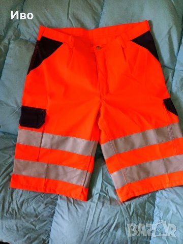 Светлоотразителни работни панталони оранжеви къси