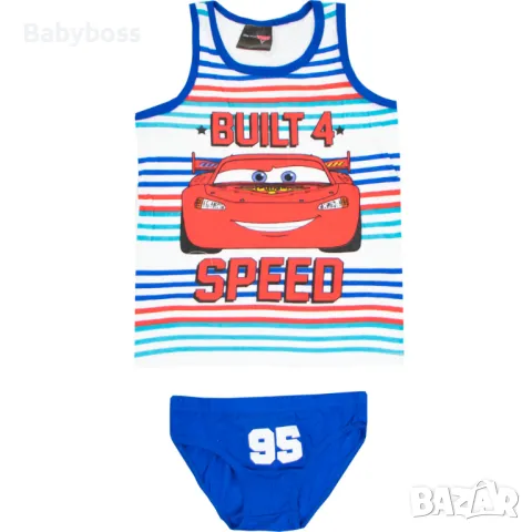 Комплект потник и слип за момче Макуин Светкавицата, снимка 1