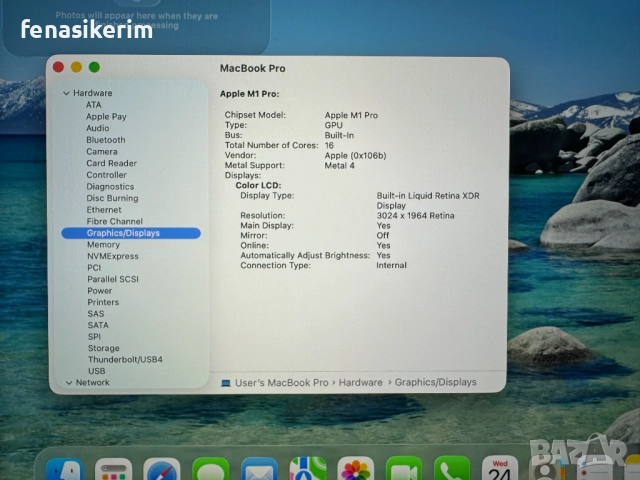 ЧИСТО НОВ 14' Apple MacBook Pro 2021 M1 Pro Silver 16GB RAM/1ТB SSD/Бат 2 цик 100%, снимка 9 - Лаптопи за работа - 52891975