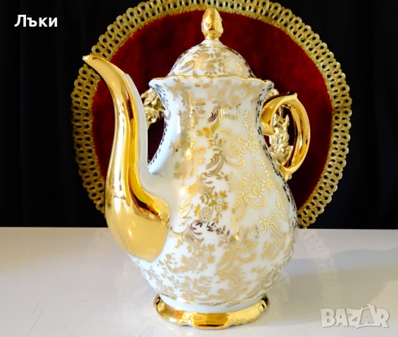 Кана баварски костен порцелан,злато,барок. 