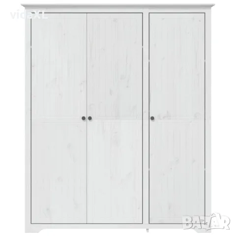 vidaXL Гардероб BODO, бял, 146x53,5x173 см, бор масив, снимка 3 - Гардероби - 56147365