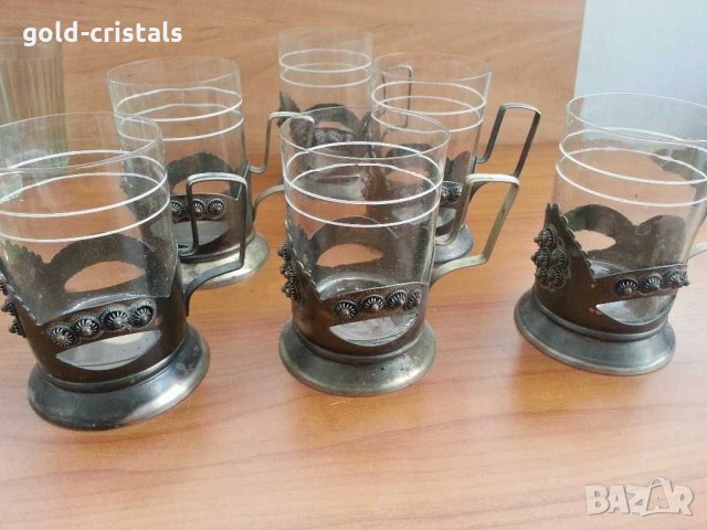 ретро руски стакани подстакани филигран, снимка 2 - Антикварни и старинни предмети - 27240259
