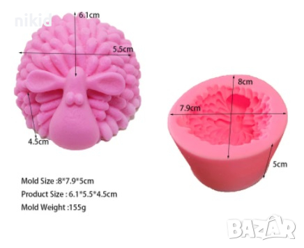 3D голяма вълниста Овца силиконов молд форма калъп за шоколад фондан гипс сапун свещ, снимка 2 - Форми - 24568595