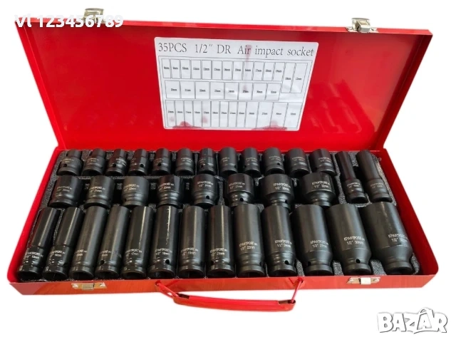 Комплект ударни вложки KRAFTROYAL, 35 броя, 1/2, 8 – 32 мм - Дълбоки и къси