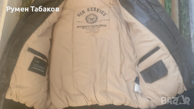 Авиаторско кожено яке, снимка 8 - Якета - 53242524